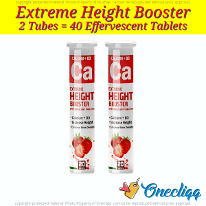 Extreme Height Booster Strawberry | Xtreme Height Booster Original | FDA Approved | 1 Tube - 20 Effervescent Tablets
