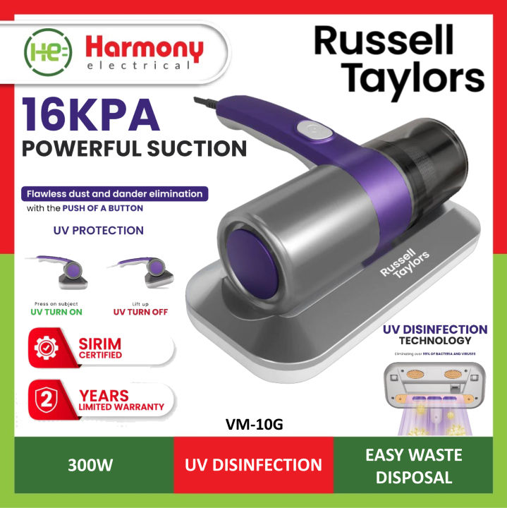 RUSSELL TAYLORS 300W Dust Mite Vacuum Cleaner VM10G / VM10 尘螨吸尘器 Lazada