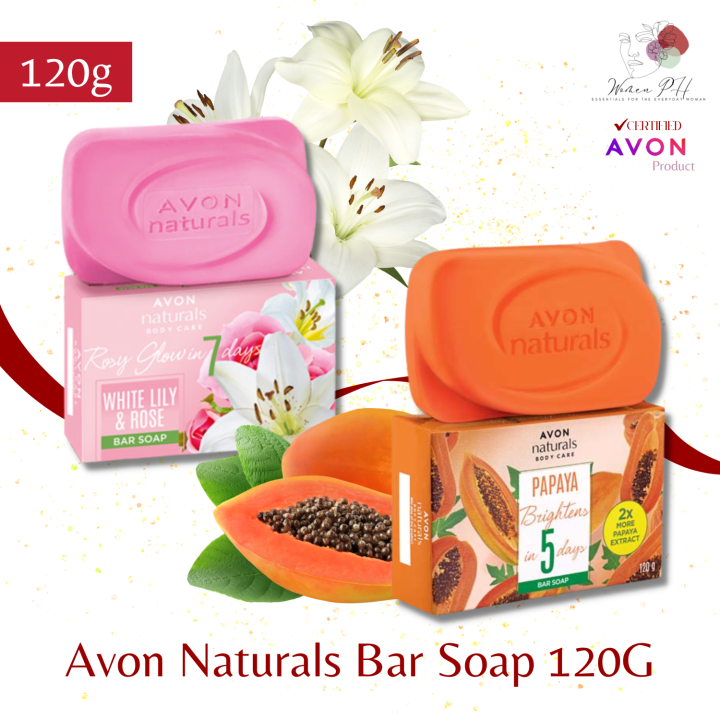 Avon Naturals Beauty Bar Soap 120G White Lily and Rose Papaya