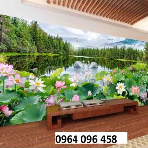Tranh gạch 3d hoa sen - gạch tranh 3d hoa sen - KHGD4