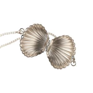 HOTOMI Luxury Women Dinner Bag Shell Shape Pearl Chain Lipstick Bag Portable Metal Mini Shoulder Bag Summer