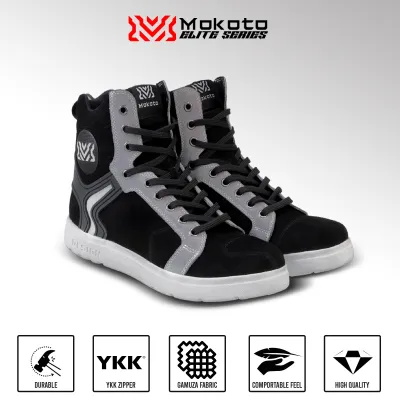 MOKOTO ELITE SERIES HIGH CUT RIDING SHOES WITH GAMUZA RUBBER BODY AND REFLECTIVE LINES