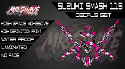Suzuki Smash 115 Abstract Decals Set (Magenta)