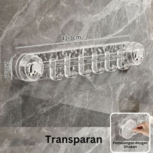 Gantungan Tempel Dinding 6 Hook Gantungan Baju Atau Kamar Mandi Efisien Kait Multifungsi