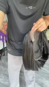 5x5cm DD Straight Bob Lace Front Wig Natural Black Human Hair Wig 8 Inches