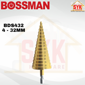 SYK Bossman Tungsten Carbide Step BDS432 4-32mm / BDS422 4-22mm / BDS420 4-20mm 阶梯钻 Step Wood Metal Cone Drill Bit