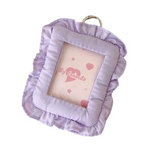 Cute Cloth Pillow Photo Holder Keychain For 3 Inch Photocard Cards Portable Wall Decoration Travel Accessory
