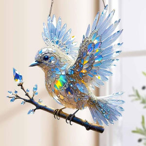 🔥🔥🔥fenglin New Acrylic Bird Home Decoration Pendant Living Room Balcony Courtyard Hanging Pendant Birthday And Holiday Decoration Gifts