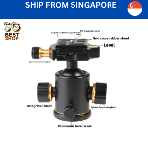 Universal Ball head with quick release tripod plate support upto 8kg with 3/8 screw hole Plus 2 converter to 1/4 screw