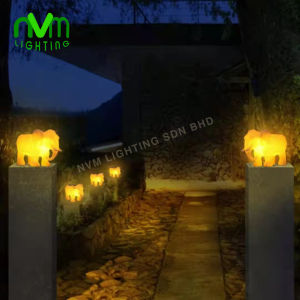 Solar Pillar Light LED "Elephant" 2colors Courtyard Light IP67 Waterproof Gate Lamp Outdoor Light