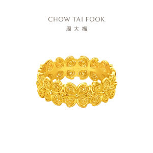 CHOW TAI FOOK 999 Pure Gold Butterfly Blossom Four-Leaf Clover Ring - EOF1414