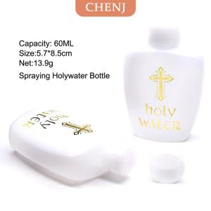 [COD] CHENJ ขวดน้ำศักดิ์สิทธิ์ลายไม้กางเขนของพระเยซูที่สร้างสรรค์40ชิ้น60มล. ทนทานพกพาได้ขวดน้ำศักดิ์สิทธิ์ของโบสถ์
