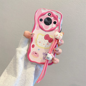 Phone Case Honor X9C Smart 5G Macaron Classic Cute 3D Doll Short Lanyard Cartoon Casing Anti-fall Silicone Soft Cover 2025