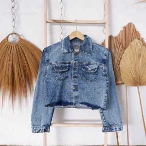 JAKET JEANS CROP PREMIUM JAKET JEANS SNOW RAWIS