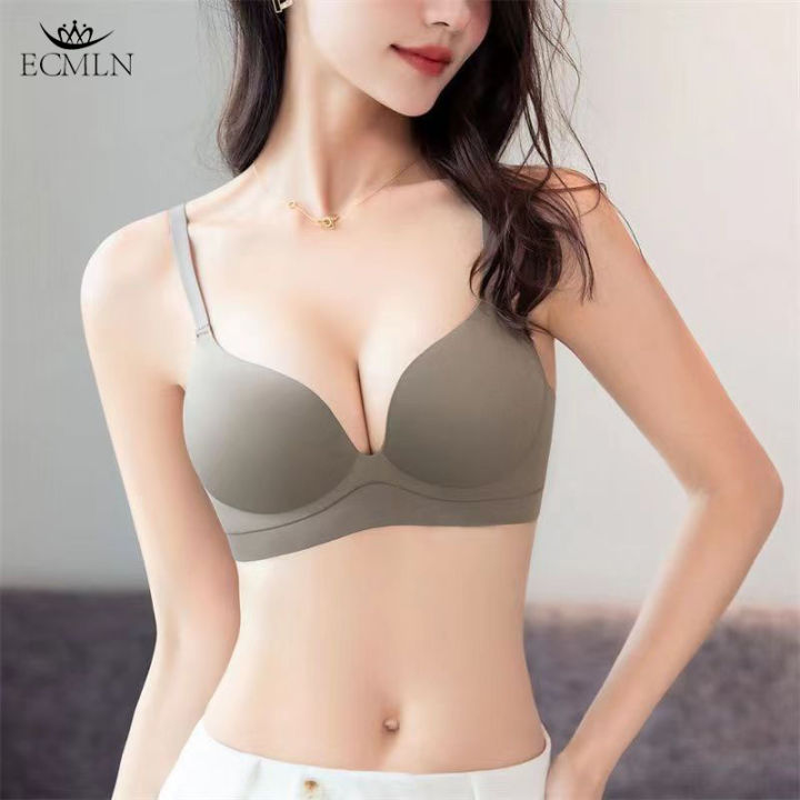 ECMLN Japanese Style Seamless Bra for Women Push Up Gathering Small Chests  Girls Bra Fashion Color No Steel Ring A/B Cup