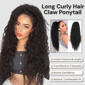 Long Curly Hair Claw Ponytail Claw Clip Curly Hair Ponytail Fluffy Wavy Ponytail Hair Extensions