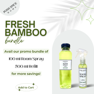 Fresh Bamboo Room Linen Spray Refill Air Freshener 500ml Odor Eliminator Antibacterial Disinfecting Spray Posh Spice