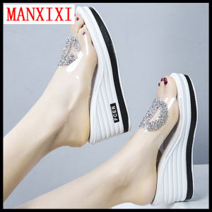 MANXIXI Brand Fashion Thick Bottom Wedge Slippers 3.15 Inches Beautiful Sandals For Women (Size 35-40)