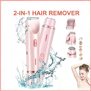 2‑in‑1 Dual Head Bikini Trimmer IPX7 Shower Proof Painless Electric Razor for Private Area Underarm Leg Body Hair