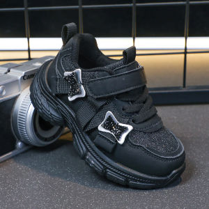 Fashionable Casual Shoes for Boys and Girls Comfortable Sneakers with Velcro and Sequins Solid Color Childrens Shoes