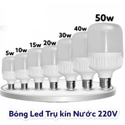 [HÀNG CÓ SẴN] Bóng Đèn Led Tròn Kín Nước Tiết Kiệm Năng Lượng 3W - 5W - 15W - 20W - 30W - 40W - 50W - 60W - Ánh Sáng Trắng (Đủ Wat)