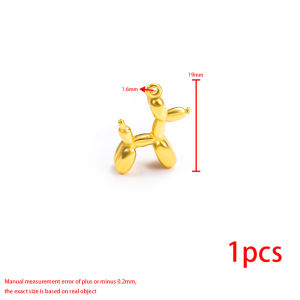 Stainless Steel Balloon Dog Pendant 18K Gold Jewelry Accessories diy Puppy Pendant