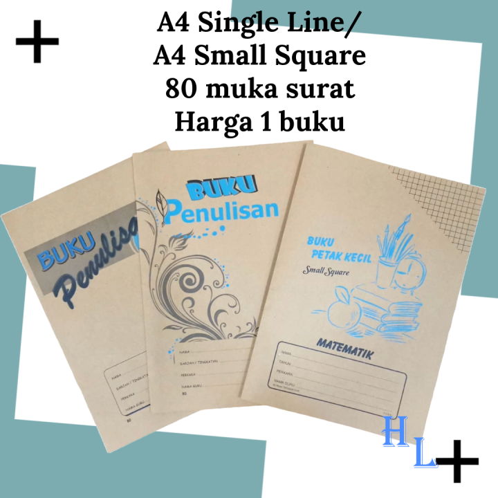 80 Pages A4 Kraft Buku Latihan Panjang / Exercise Note Book / Penulisan