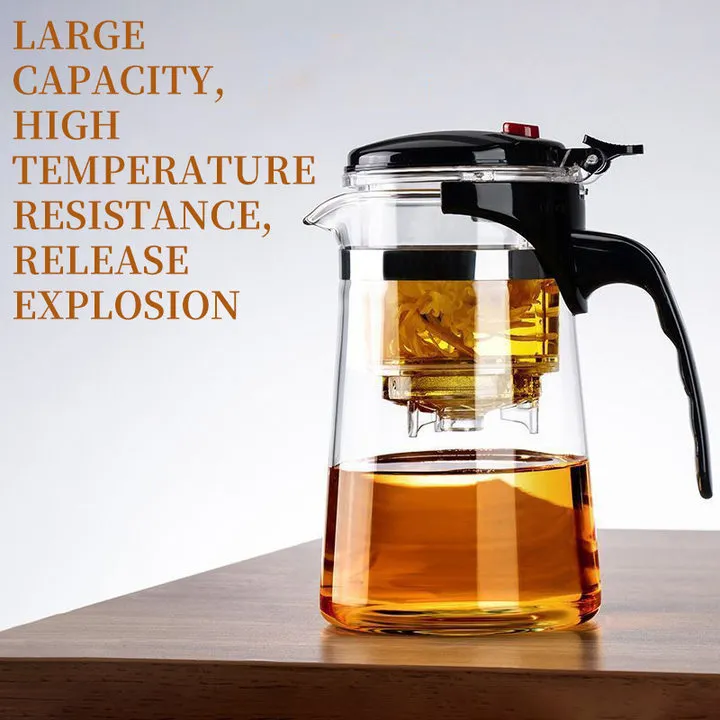 GIANXI Press Art Tea Maker French Press Glass Tea Pot Infuser Tea Pot With  Strainer 500ml to 1000ml