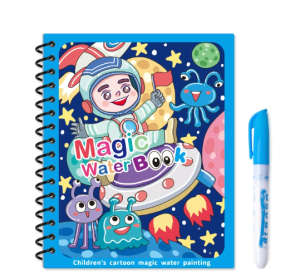 [SG Seller] Magic Water Book Reusable Drawing Book for Kids with 4 Markers and 5 Designs