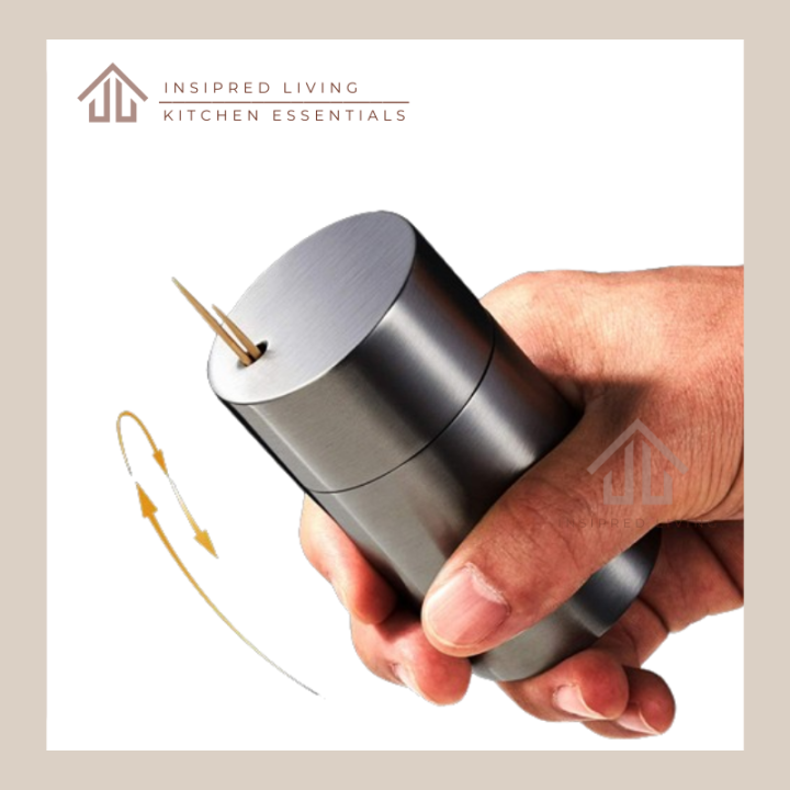 Inspired Living Modern Toothpicks Holder Dispenser Stainless Steel ...
