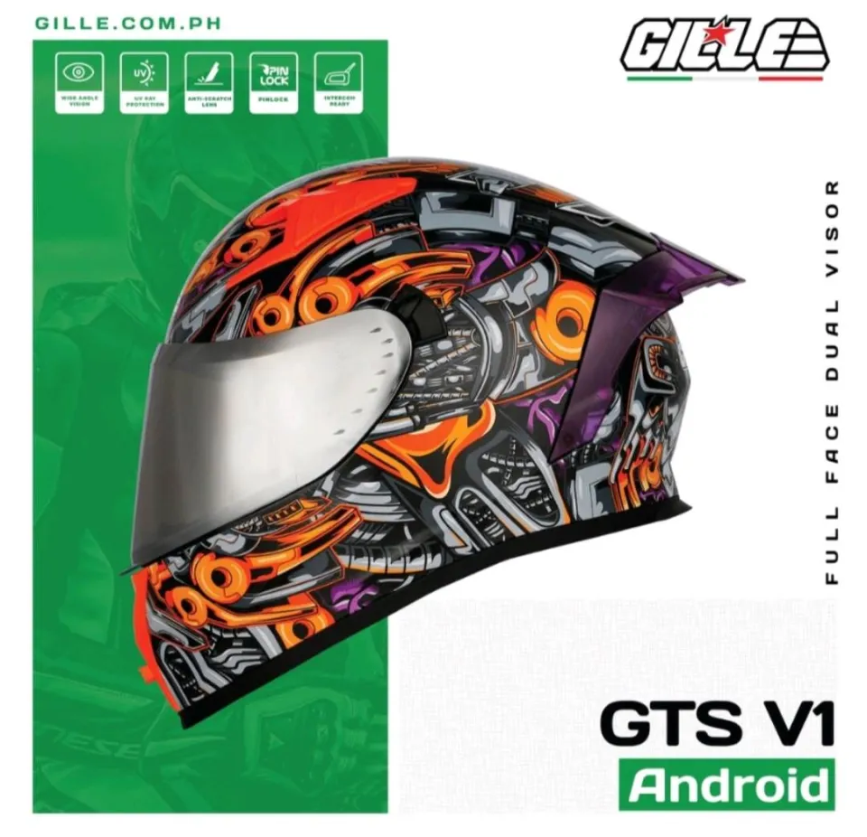 Gille 135 GTS SERIES V1 Android Full Face Dual Visor Motorcycle Helmet with Free Clear Lens Local Supplier Warranty Helmet Blue Red Black Yellow Helmet L Xl 2Xl Size Helmet - Lazada | Gille 135 GTS SERIES V1 Android Full Face Dual Visor Motorcycle Helmet with Free Clear Lens Local Supplier Warranty Helmet Blue Red Black Yellow Helmet L Xl 2Xl Size Helmet - Lazada |