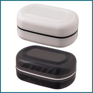 Travel Portable Soap Case With Cover Household Double Layer Soap Box Drain Storage Box Dormitory Bathroom Storage