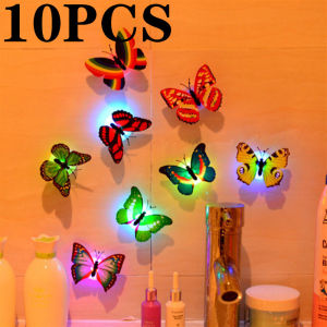 【Clearance Sale】10Pcs Glowing 3D Butterfly LED Butterfly Wall Stickers LED Night Light Decoration Night Lamp Beautiful Butterfly