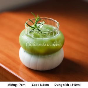 Ly Thuỷ Tinh Gợn Sóng 410ml-650ml-865ml Decor Cafe Chịu Nhiệt Cao Trang Trí Nhà Cửa Uống Matcha - Chihirostore.decor