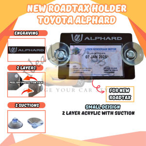 Ideally New Roadtax Holder Acrylic Color With Suction Cup 2024 Version New Size For Alphard