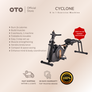 OTO Cyclone Foldable Exercise Bike 5-in-1 Full Body Rowing & Pull Trainer Home Gym | CN-1000