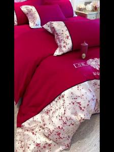 Light Luxury Wedding Xinjiang Long-staple Cotton Embroidered Four-piece Set Wedding All Cotton Pure Cotton Brushed Spliced Quilt Cover Bed Sheet Style 4LZD