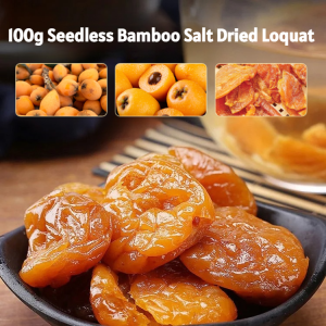 ✨【Pure Natural Dried Loquat】100g Seedless Bamboo Salt Dried Loquat Loquat Preserved Fruit Loquat Snack Ready-to-eat Bulk Seedless Bamboo Salt Dried Loquat Pure Natural Loquat Dried Fruit