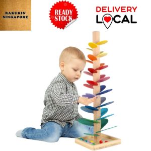 [Local Seller]Educational Toy Blocks Toy Wooden Music Tree with Marble Ball Run Track Game Baby Toy - Gifts for kids