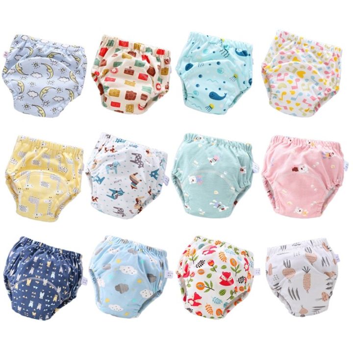 Waterproof Reusable 6 Layer Cotton Baby Training Pants Infant Shorts ...