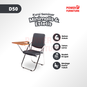 [1 SET] Meja Kursi Kuliah Set Tipe D50 PowerD - meja kuliah | bangku sekolah set | kursi kuliah set