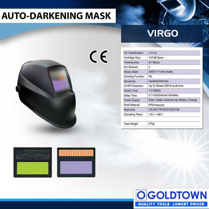 Auto Darkening Welding Mask/Helmet (Virgo) Lazada PH