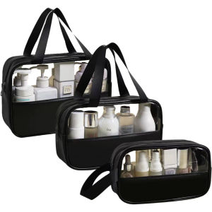 [MALAYSIA READY STOCK] Modern Cosmetic Bag Wash PU Travel Cosmetic Bag Beg Wanita Kosmetik 旅行化妆包