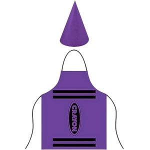 INVADER Funny Crayon Themed Gnome Set Fancy Dress Colorful Work Apron Art Craft Activity Gnome Cone Hat World Book Day Costumes Adults
