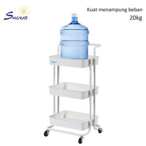 RAK TROLI 3 SUSUN SALON DAPUR KAMAR TIDUR MANDI / TROLI SUSUN SERBAGUNA ROLLING STORAGE CART
