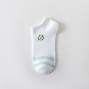 TYKS109 Kaos Kaki Wanita Pendek Semata Kaki Kaos Kaki Putih Hijau Ankle Shock