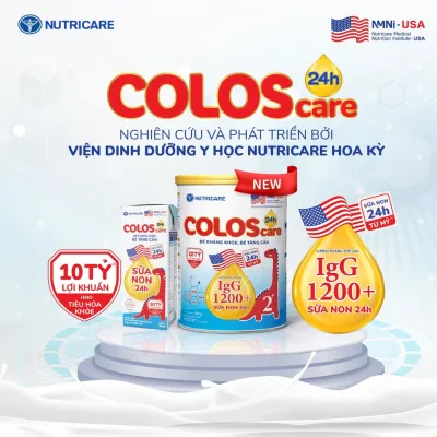 Sữa non Coloscare 0+ NutriCare tăng cường đề kháng tăng cân chiều cao trí não tiêu hóa tốt lon 400gr