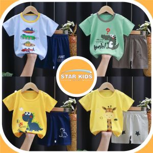 Setelan Anak Laki-Laki 1 Set Baju Celana Bahan Katun Halus Kualitas Premium Import Korea 1-5 tahun - KC1B2
