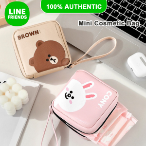 LINE FRIENDS Brown Sanitary Pad Pouch Cute Daily Travel Companion Compact Cosmetic Organizer LFB119