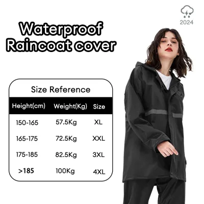 TOSEEK Raincoat Waterproof Motorcycle Rain Coat Long Adult for Man Woman Hiking and Fishing Rainwear Coat with Rain Pant Reflective Thick